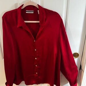 Amanda Smith Vibrant Red Button-Down Shirt